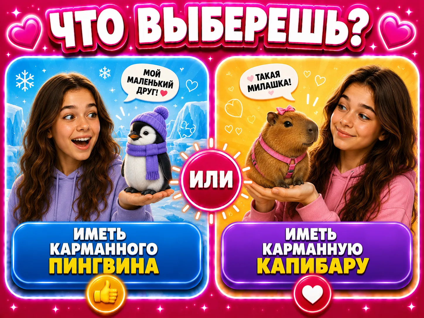 Иметь карманного пингвина или капибару?