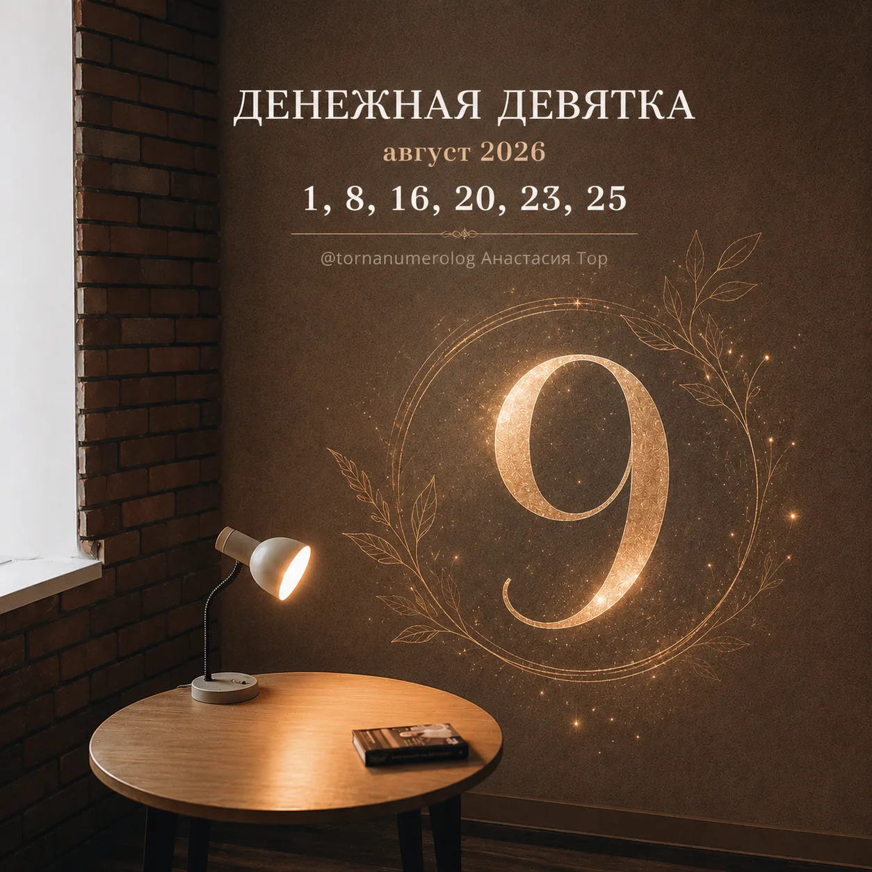 ДЕНЕЖНАЯ ДЕВЯТКА
(АВГУСТ`26)
В тандеме с финкодом 
  работает мощнее.
► Рассчитать индивидуальные де
