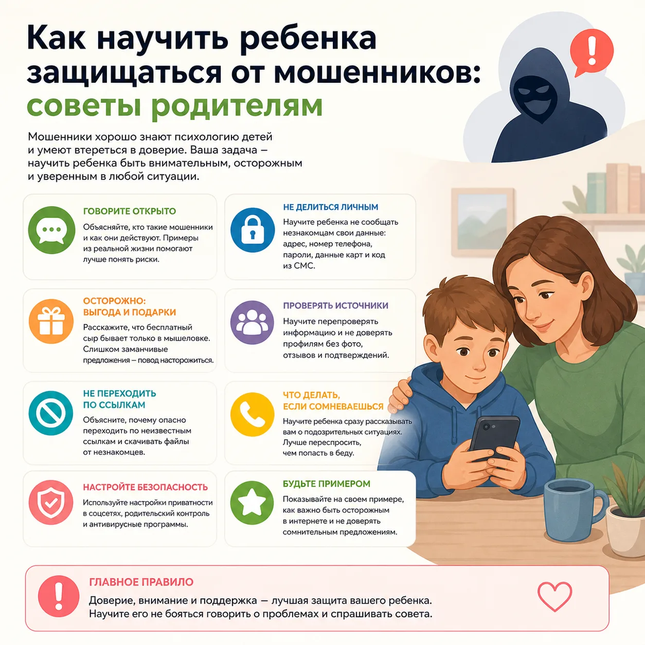 📌Как научить ребенка защищаться от мошенников: советы родителям