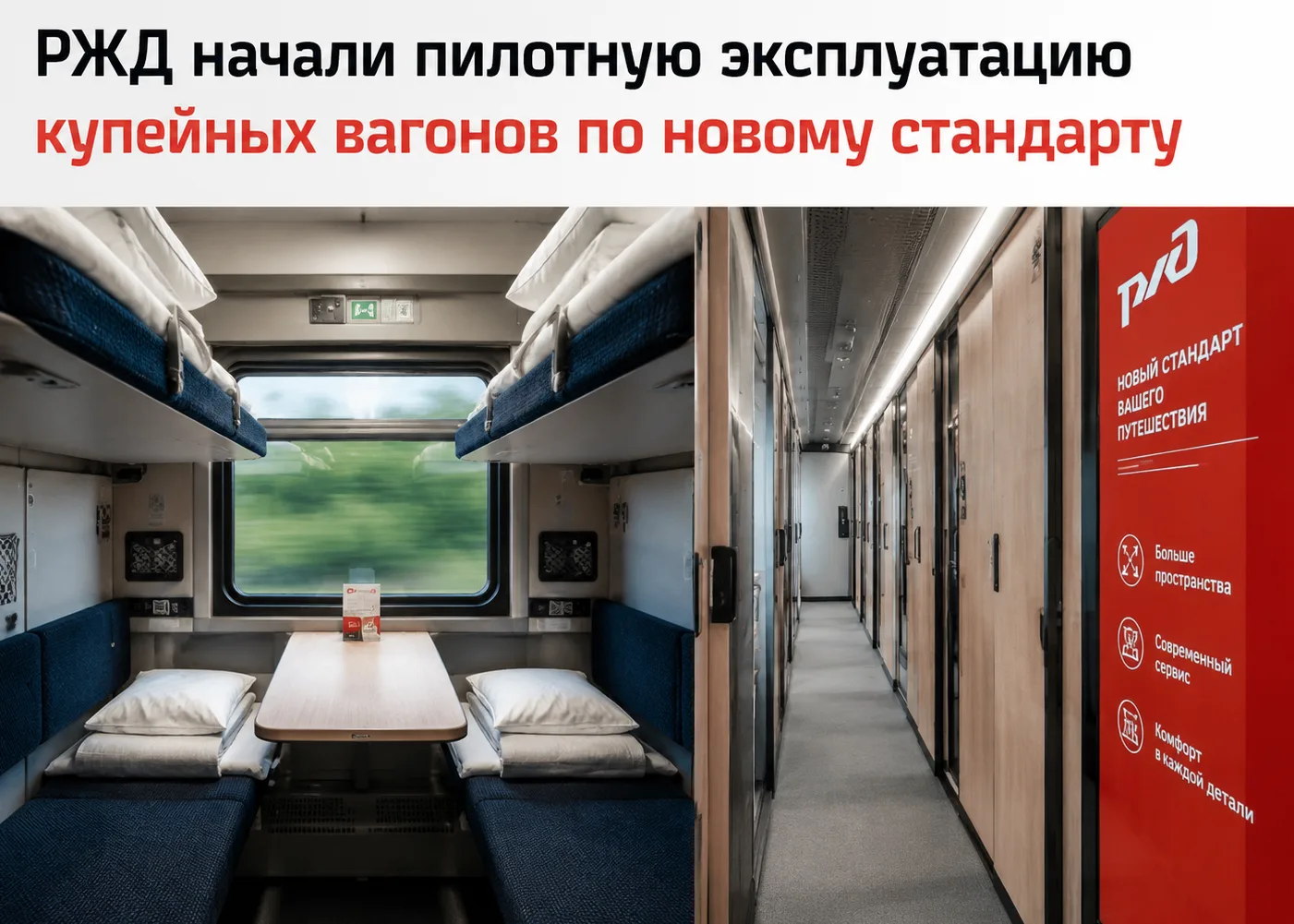 🚆 РЖД начали пилотную эксплуатацию купейных вагонов по новому стандарту