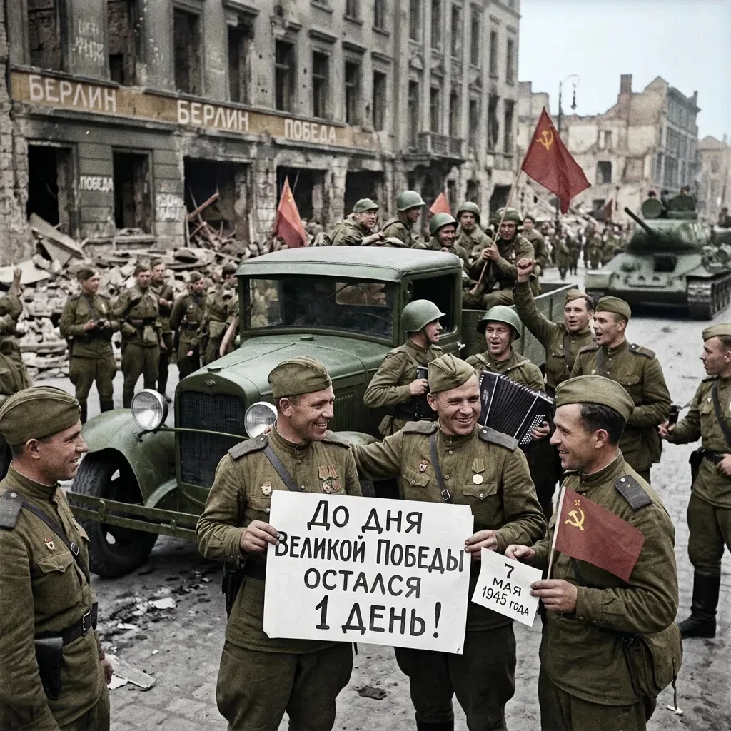 🎞 7 мая 1945 года.   До Дня Великой Победы остался 1 день.  🇷🇺Память о Победе  не знает границ. Она 