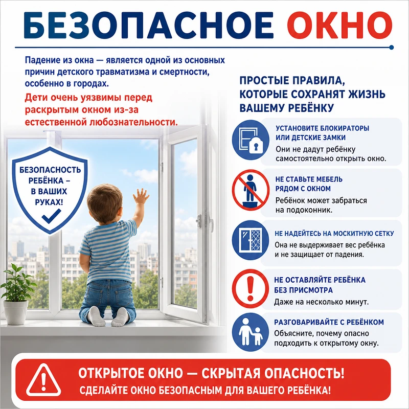 📌 Падение из окна — является одной из основных причин детского травматизма и смертност...
