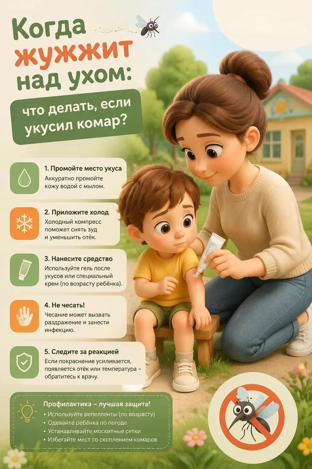 Что делать, если укусил комар? 🦟