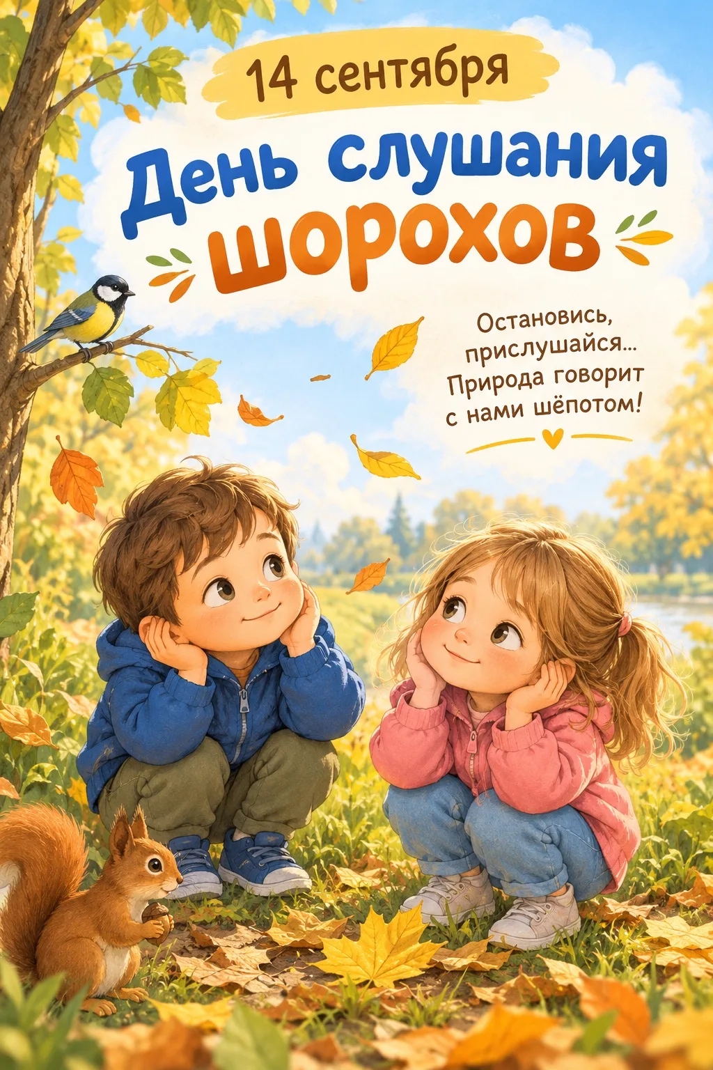 🍂 14 сентября — День слушания шорохов!
