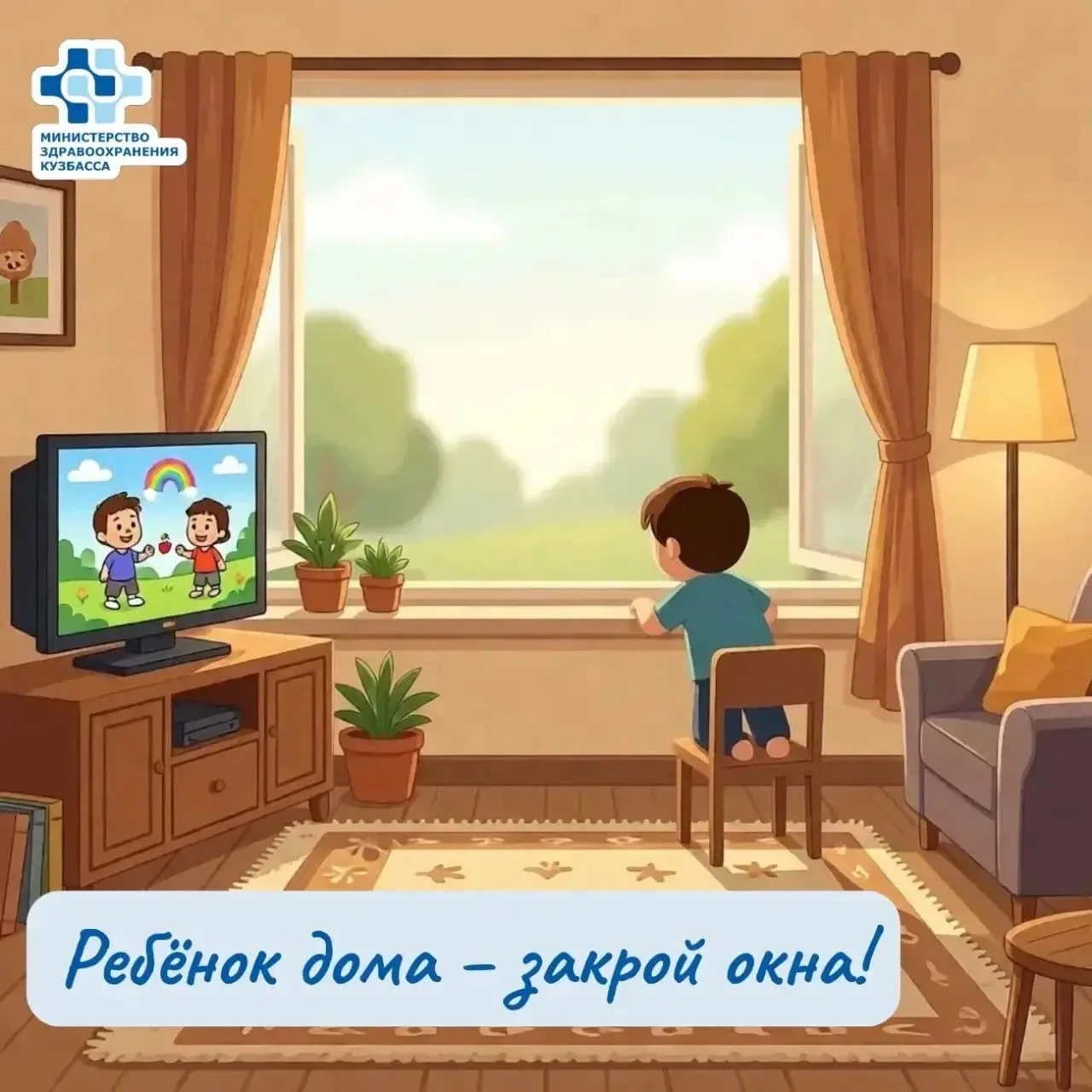 Москитная сетка не выдержит веса ребёнка. Открытое окно — реальная угроза.