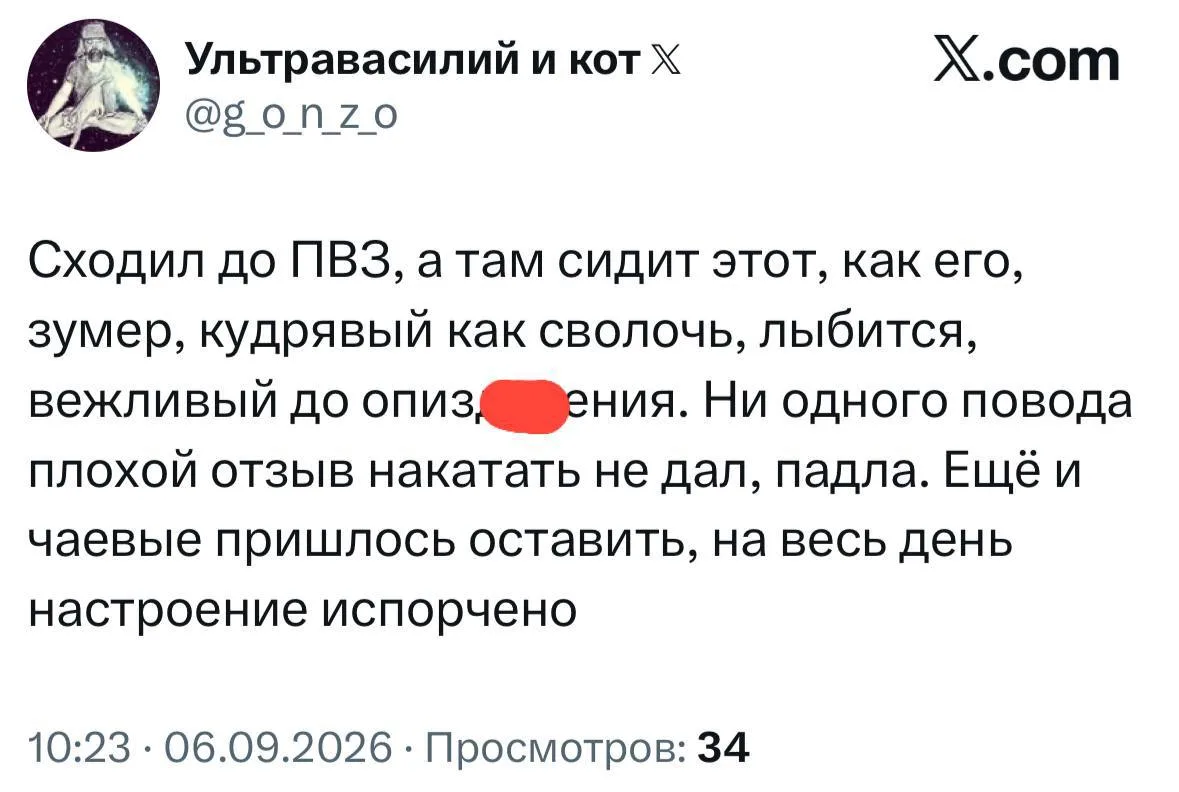 Теперь у клиентов ПВЗ новая проблема — вежливые зумеры, с которыми не получается поруга...