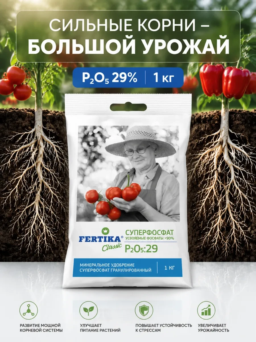 ✨ 55,7%   | Удобрение суперфосфат 1 кг