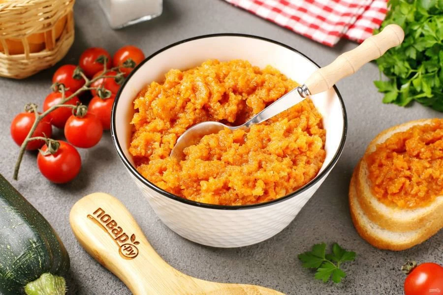 КАБАЧКОВАЯ ИКРА С ПОМИДОРАМИ НА ЗИМУ