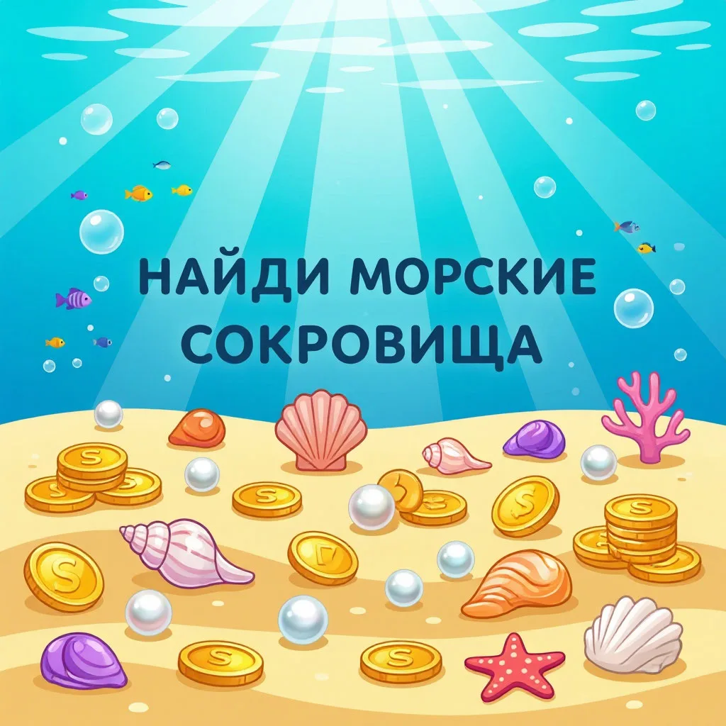 🐚 «Квест для юных исследователей: найди в доме 4 морских сокровища!
— Что-то синее — как волны.
— Ч
