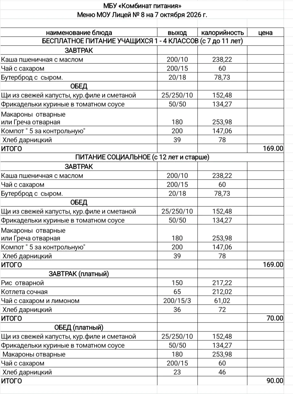 Меню 07.10.2026