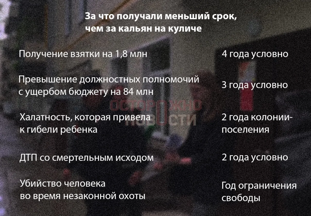 Убийство человека на охоте, ущерб бюджету на 84 миллиона, смертельное ДТП. За какие преступления нак