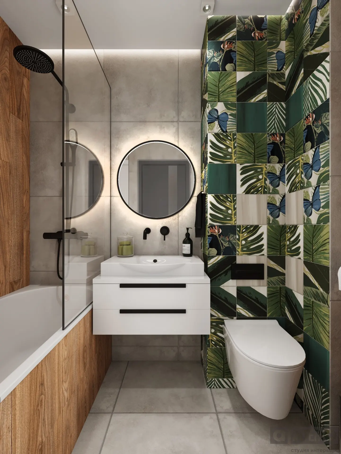 Тропическая ванная 🛀🏻 🌴 на 3,5 кв.м.!