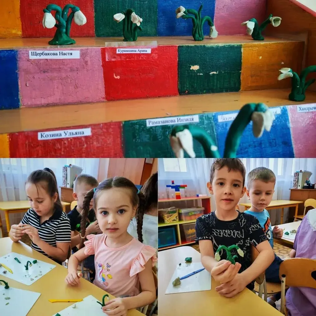 Лепка в подготовительной к школе группе "Подснежники".