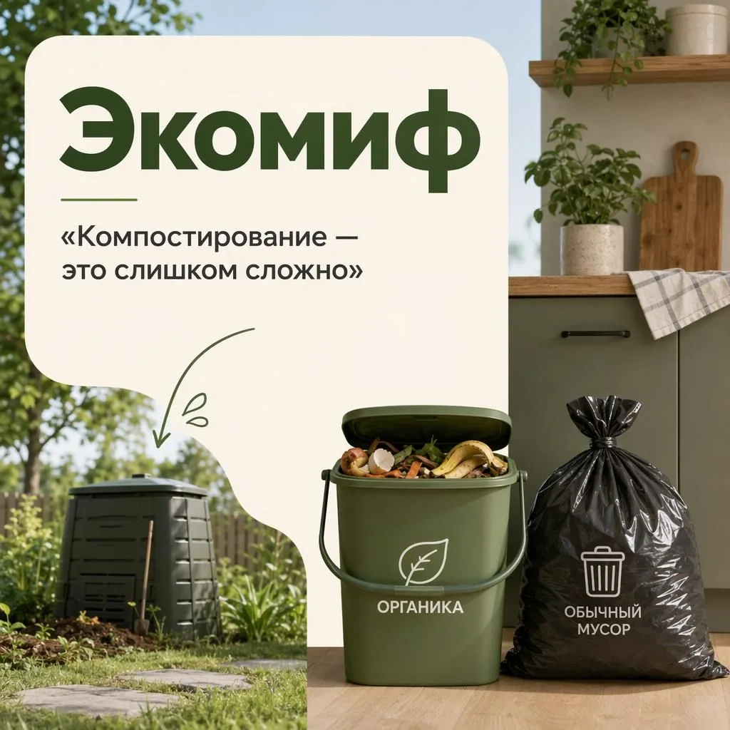 ЭКОМИФ: «КОМПОСТИРОВАНИЕ - ЭТО СЛИШКОМ СЛОЖНО»