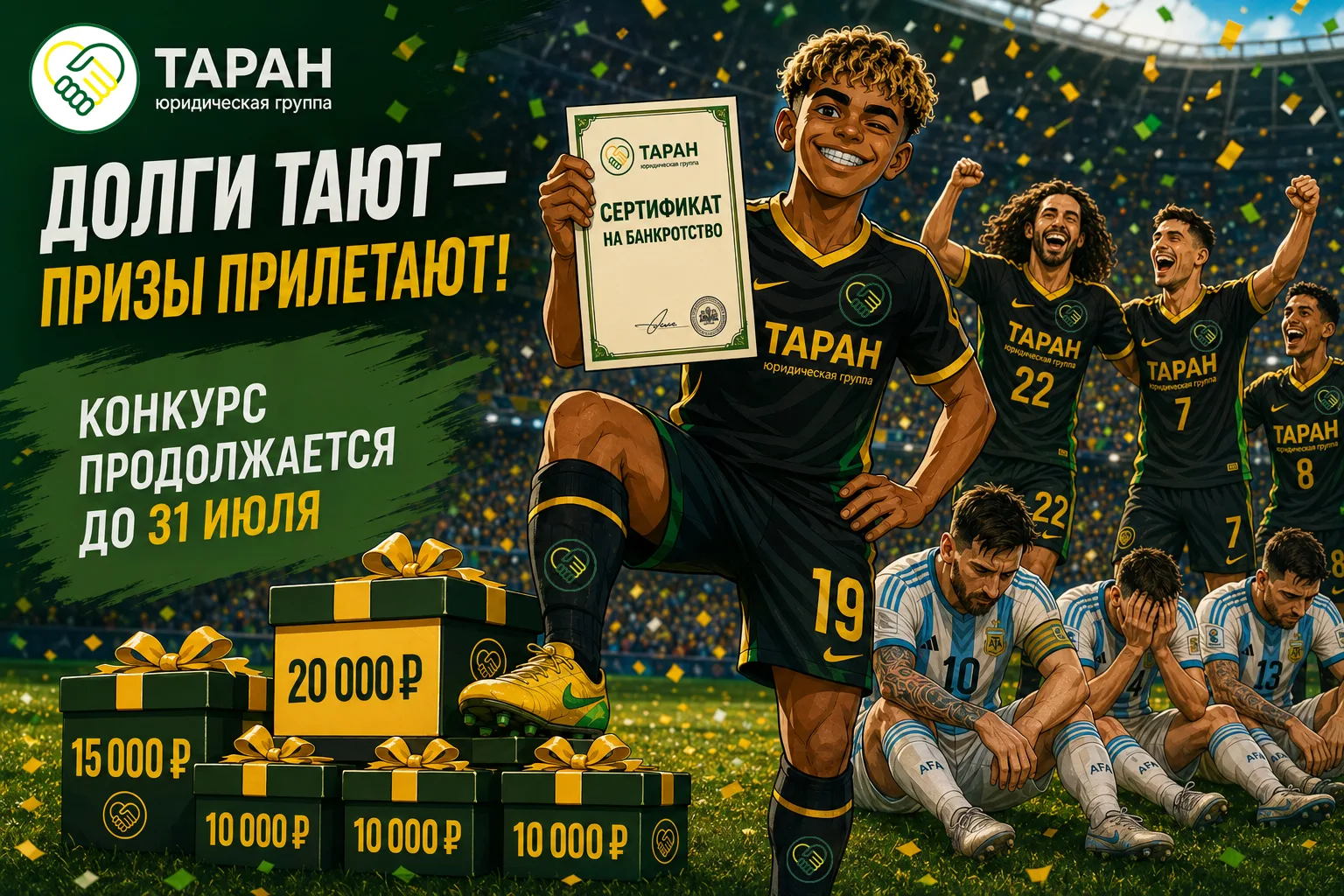 Испания стала чемпионом мира. А ваш шанс на победу ещё в игре! ⚽️🏆
Главный футбольный турнир заверш