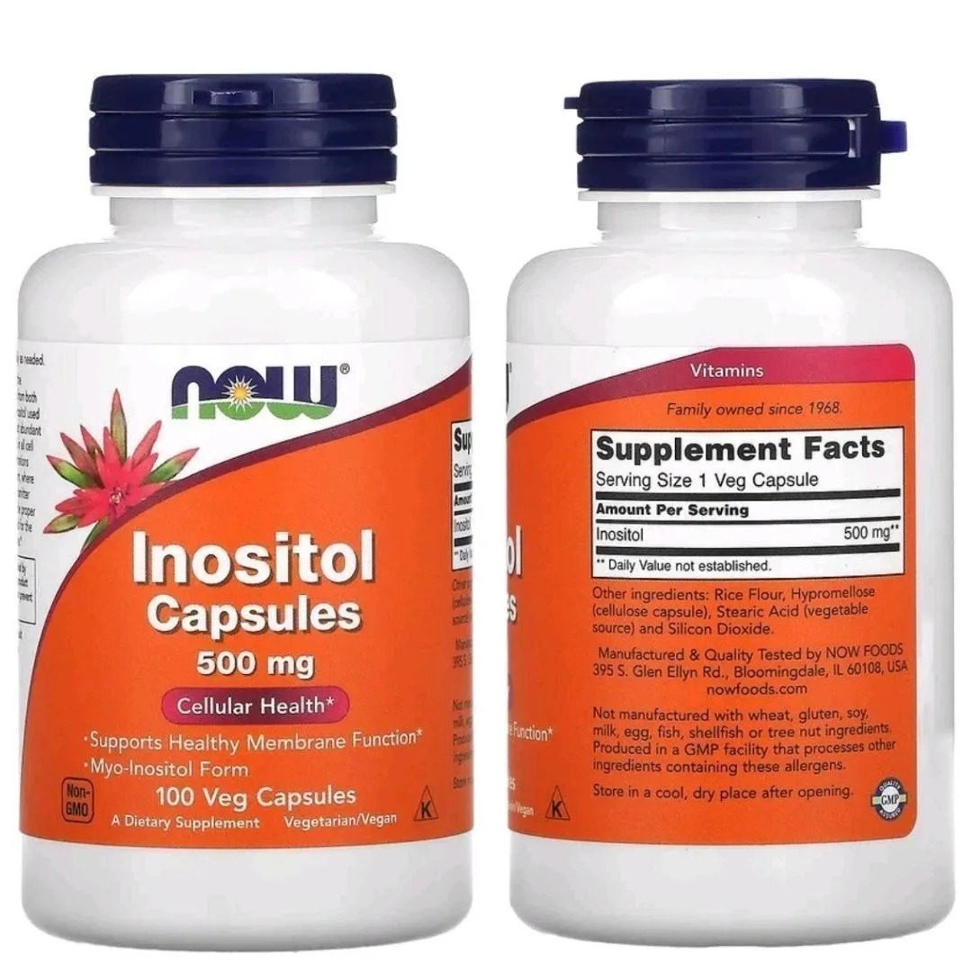 💊NOW FOODS 💊Инозитол в капсулах, 500 мг, 100 шт