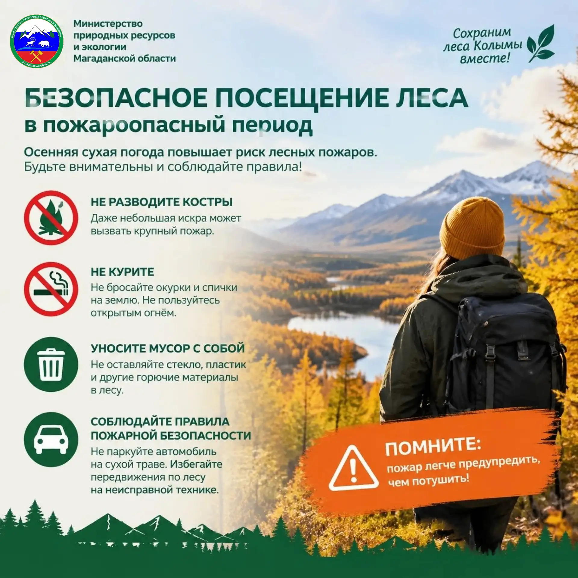 ❗️Напоминаем о необходимости соблюдения правил пожарной безопасности в лесах!