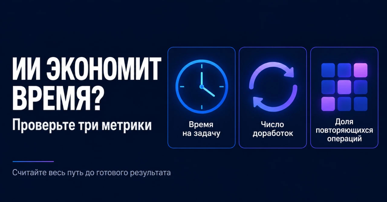 ⏱️ ИИ экономит время? Проверьте по трём метрикам
