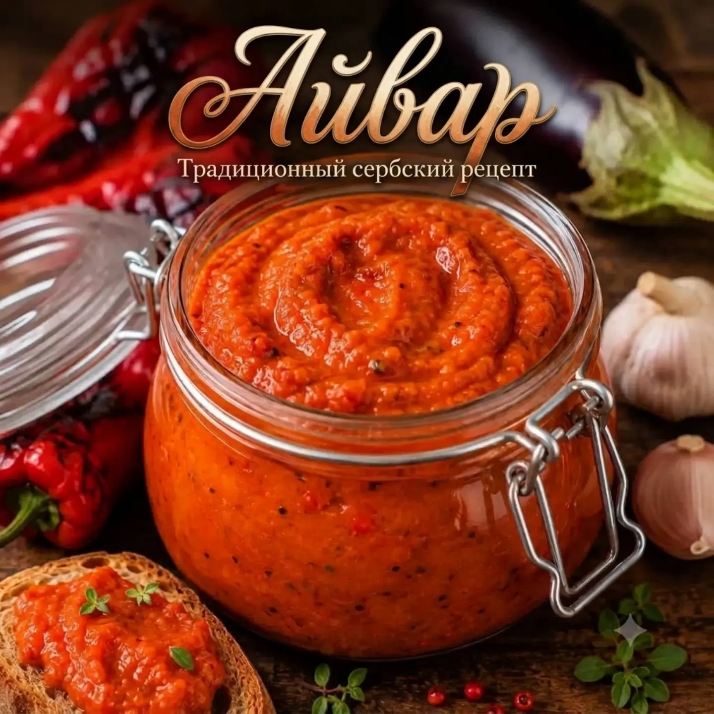 🫑 Айвар из запечённых перцев и баклажанов