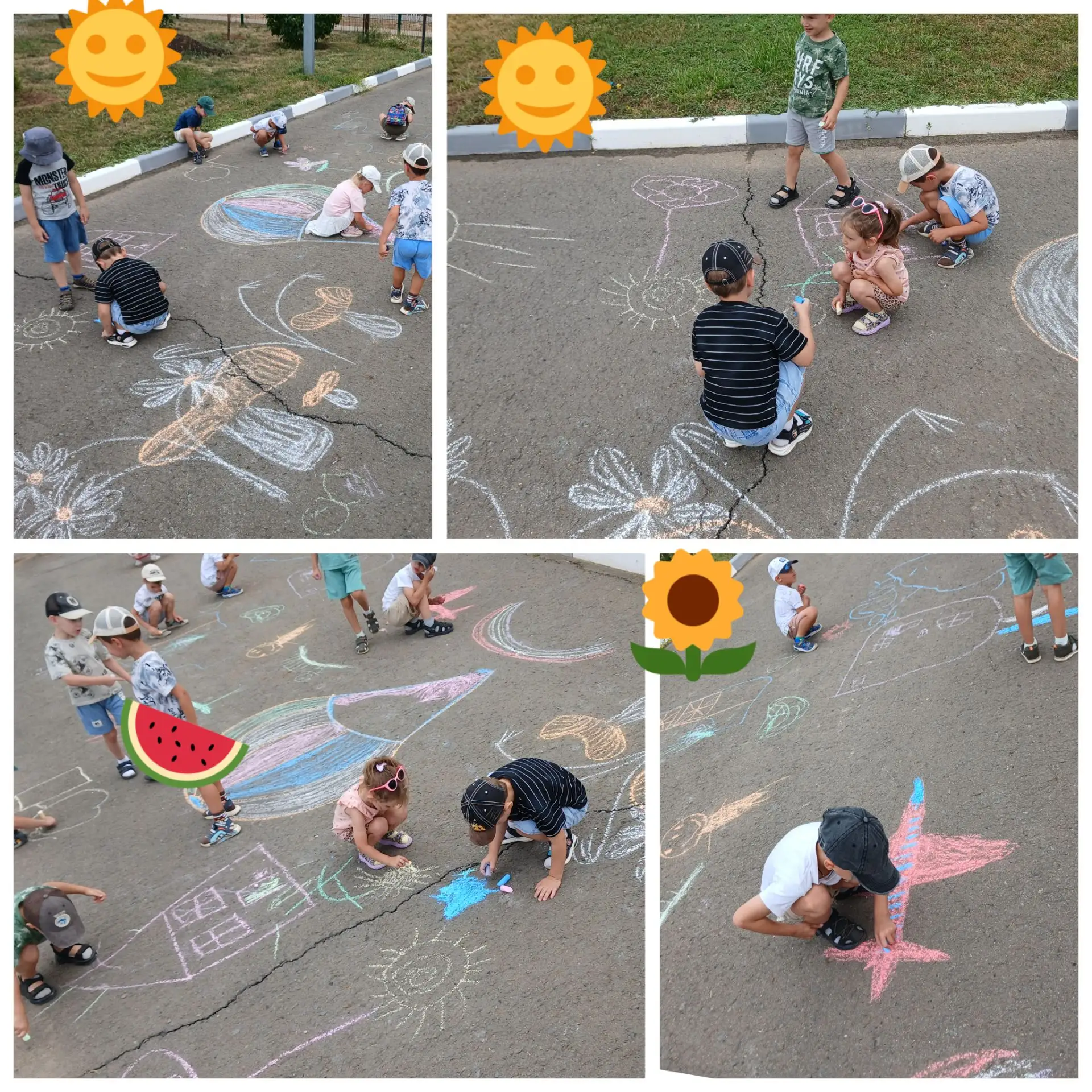 🧸🎨🌟 В нашем детском саду прошёл тематический день, посвящённый рисованию на асфальте.

👶🍒👧 Асф