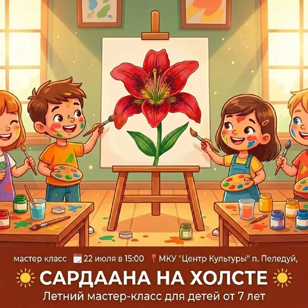 ☀️ САРДААНА НА ХОЛСТЕ ☀️
Летний мастер-класс для детей от 7 лет.
В рамках проекта «Рисуем все»

🌺Са