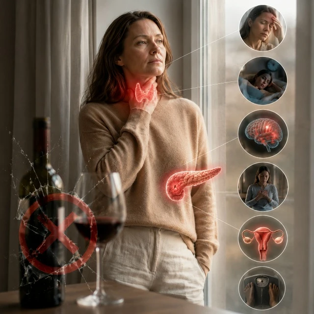 🍷 Алкоголь влияет не только на печень и сердце — он может нарушать работу гормональной...