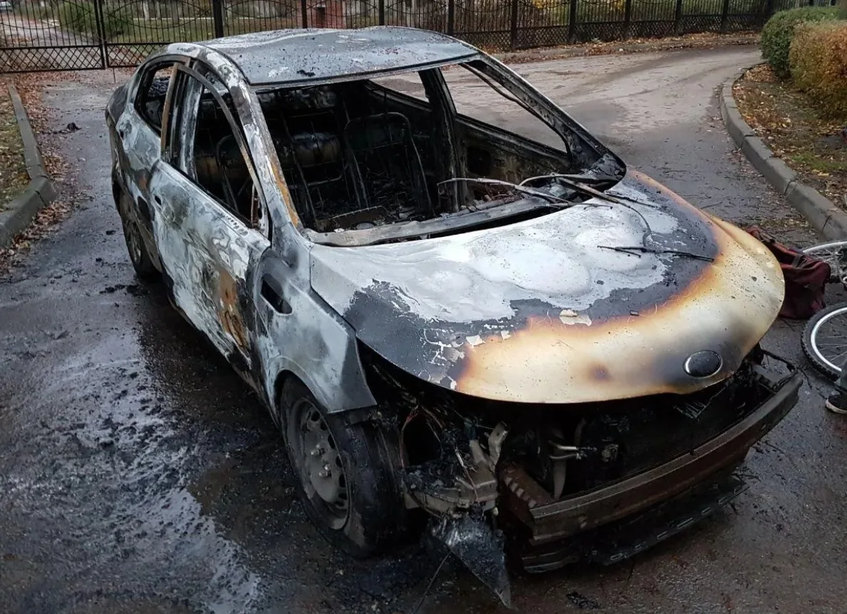 В Алексине ликвидировали возгорание легкового автомобиля