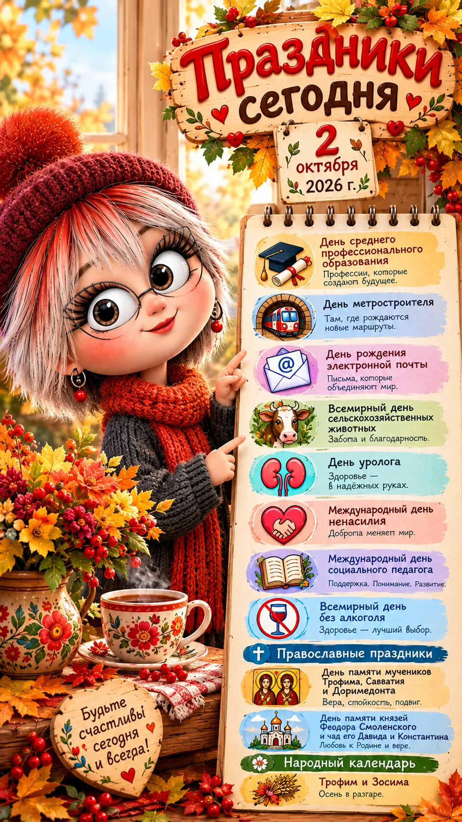 🗓 Ежедневный календарь.🎉🍂🎊