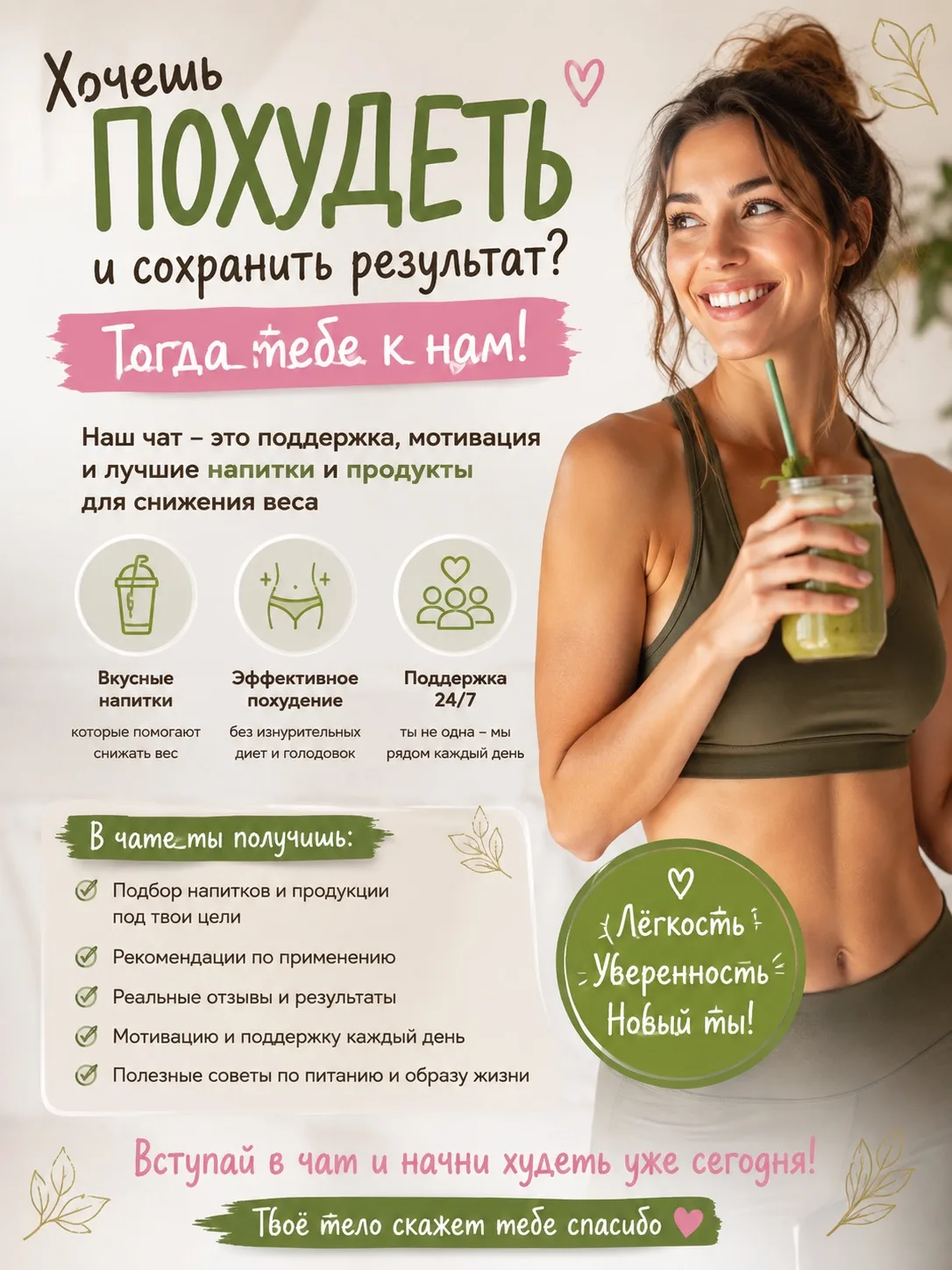✨ Хочешь похудеть и чувствовать себя увереннее?