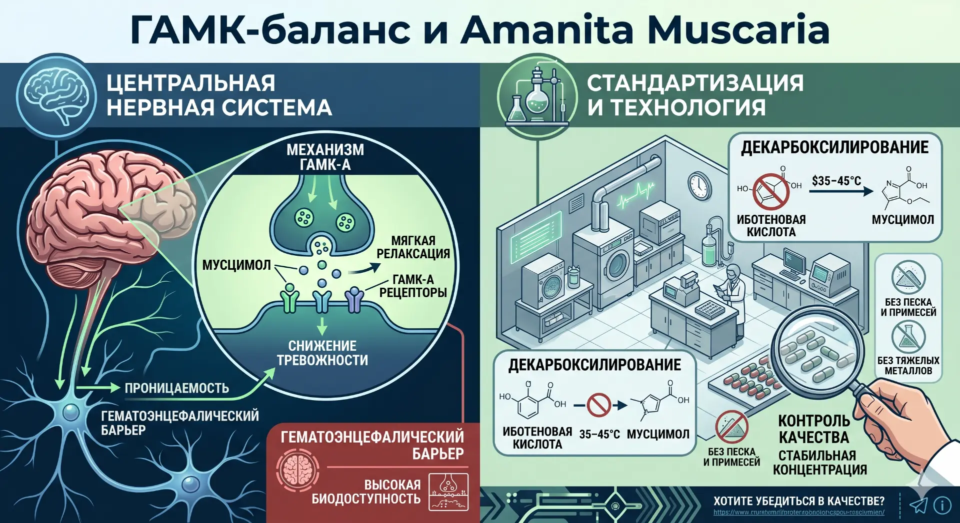 🍄 ГАМК-баланс и Amanita Muscaria: почему системный подход важнее мифов
 
Пока в массовой культуре м