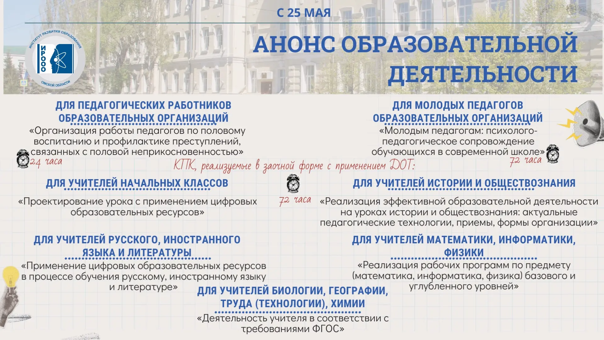🔔 Курсы повышения квалификации и профессиональной переподготовки в Институте развития ...