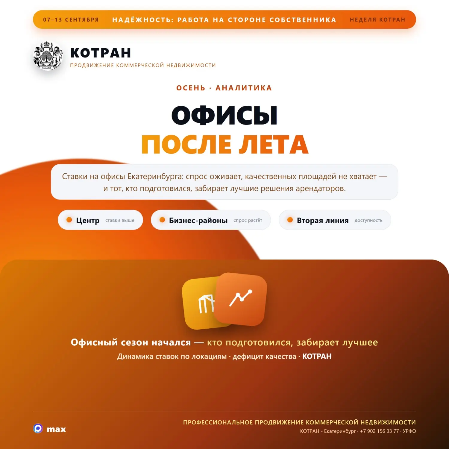 СТАВКИ НА ОФИСЫ ЕКАТЕРИНБУРГА ОСЕНЬЮ: ДИНАМИКА ПОСЛЕ ЛЕТА
