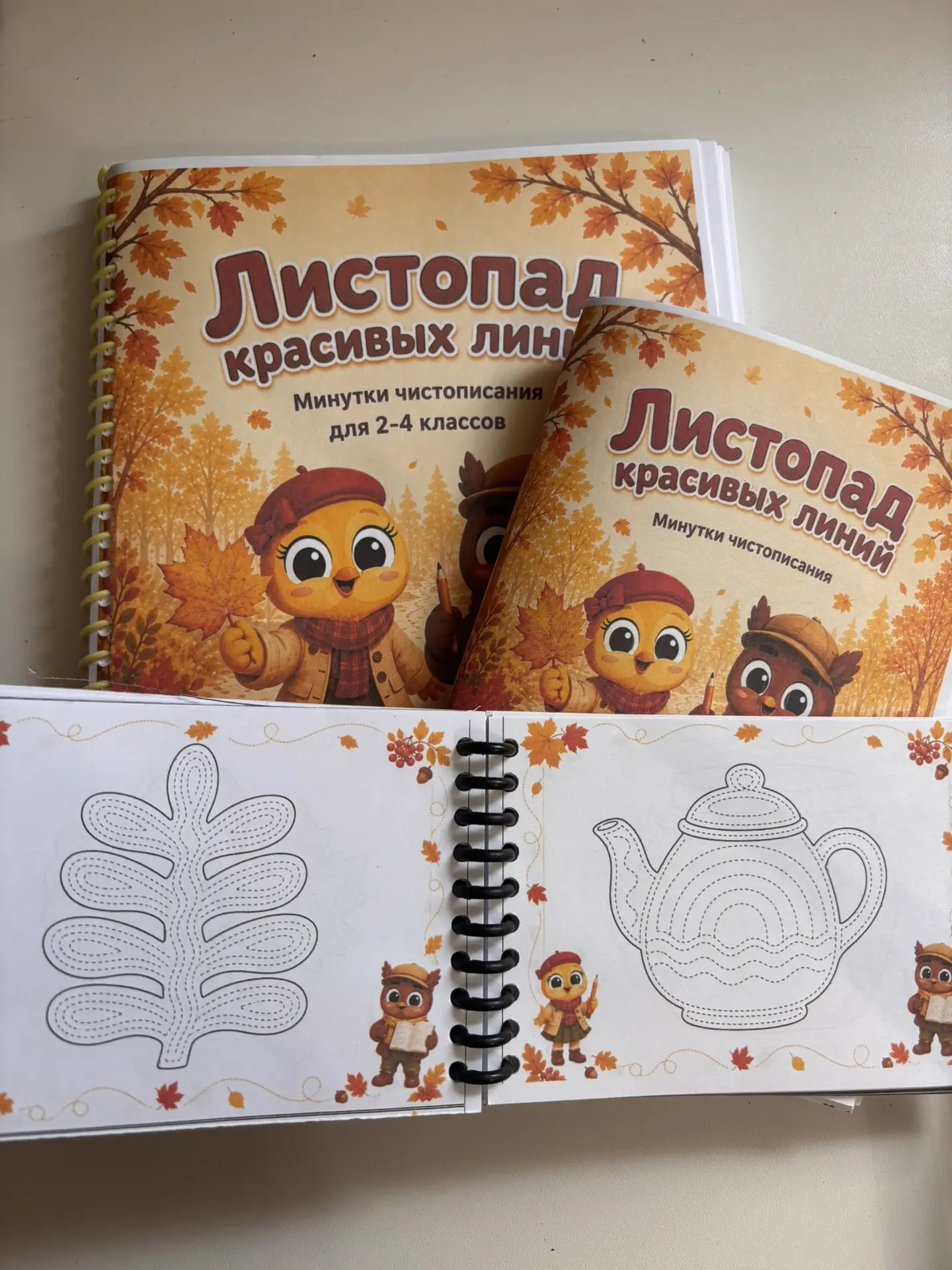 Видеообзор на минутки чистописания «Листопад осенних листьев»
