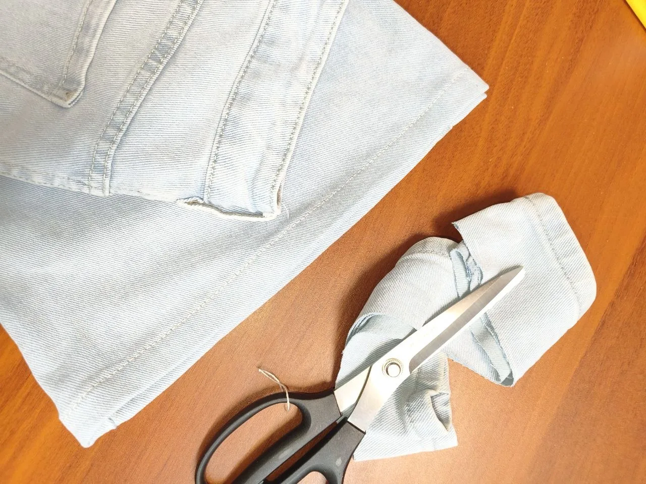 Укорачивание разлиных брюк✂️