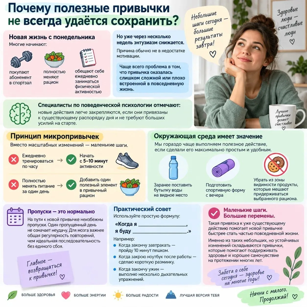 Почему полезные привычки не всегда удаётся сохранить?