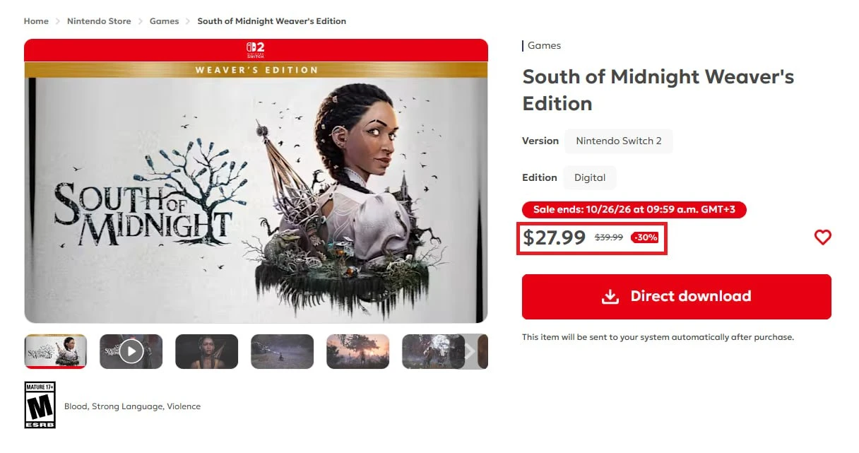 South of Midnight Weaver's Edition можно приобрести по самой низкой стоимости.