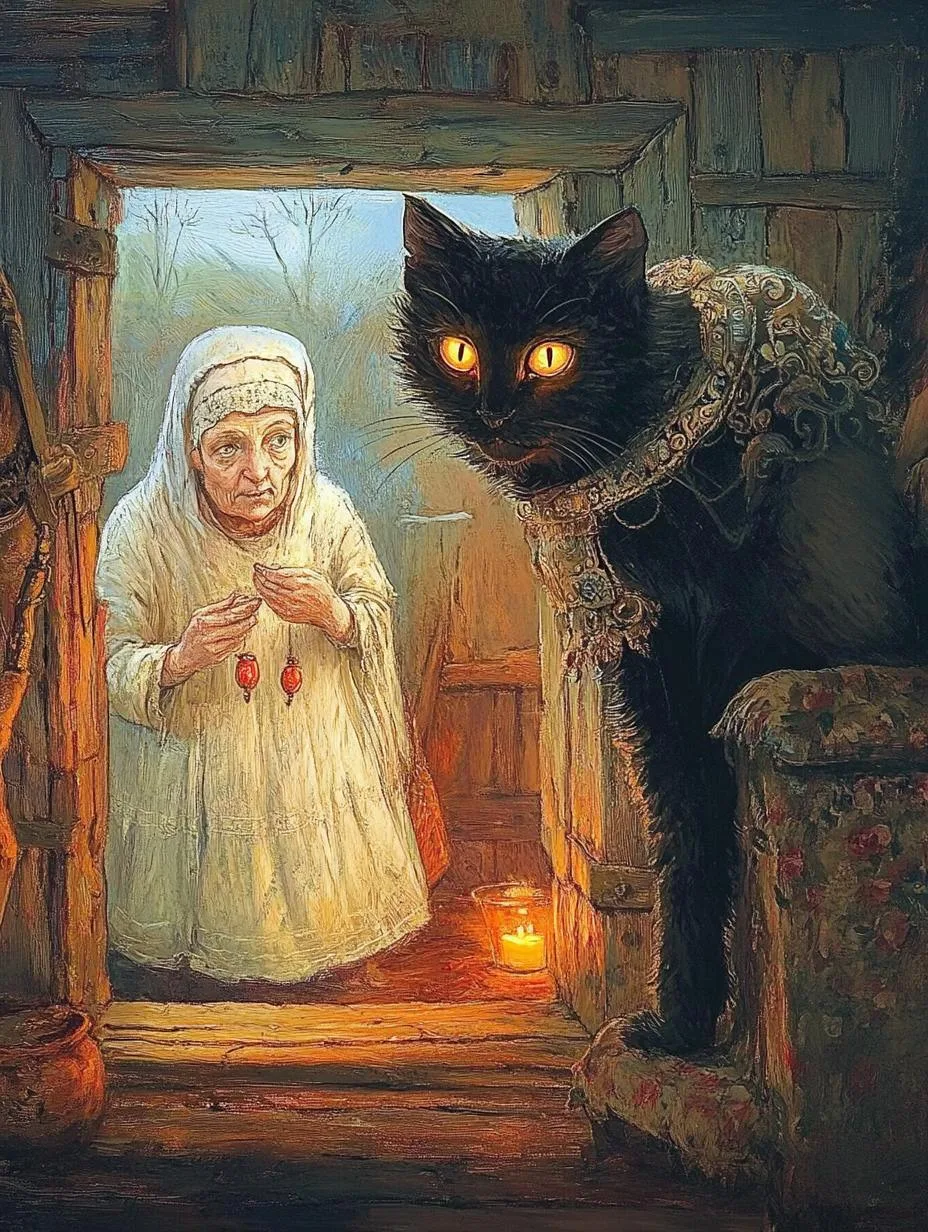 Древние славяне верили, что кошки видят нечистую силу. Если кот шипел на пустое место или убегал из 