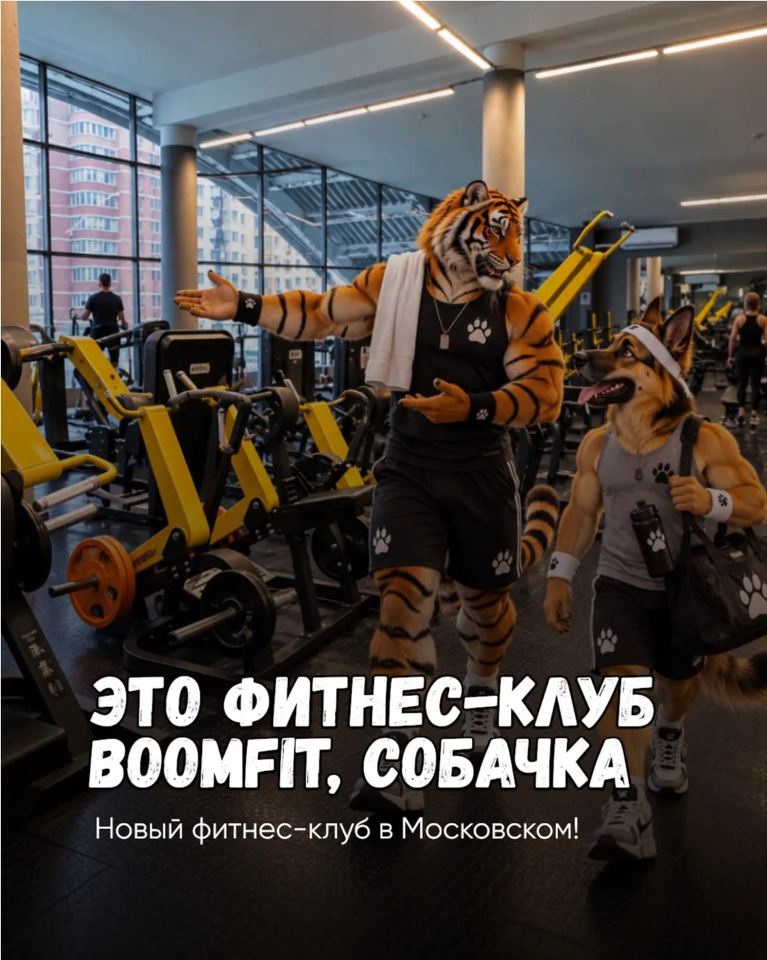 Вот такой вот фитнес-клуб BOOMFIT в Московском, собачка💥