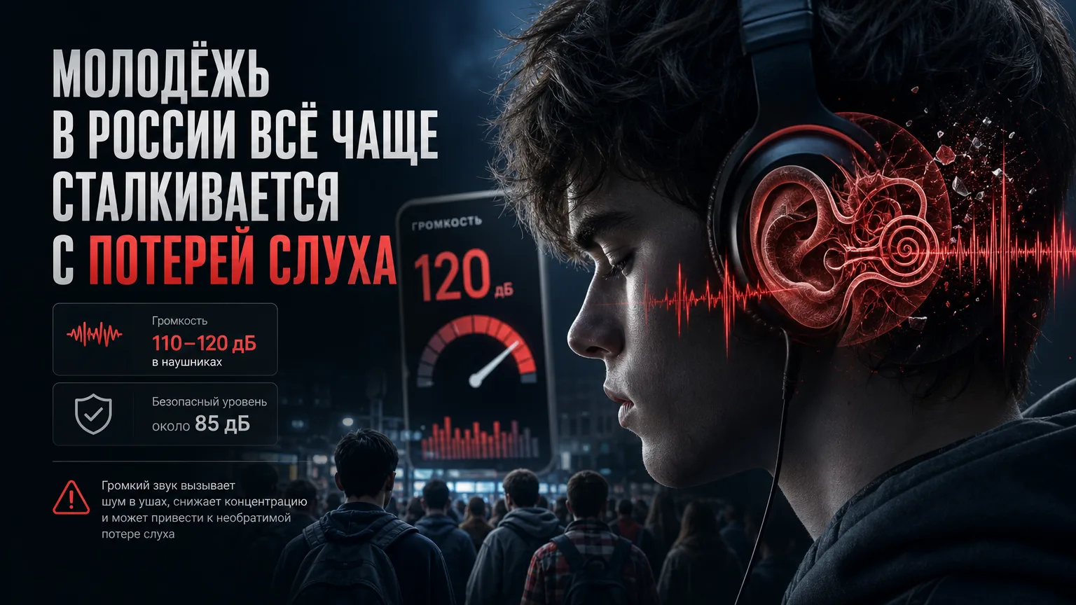 🎧 Молодёжь в России всё чаще сталкивается с потерей слуха