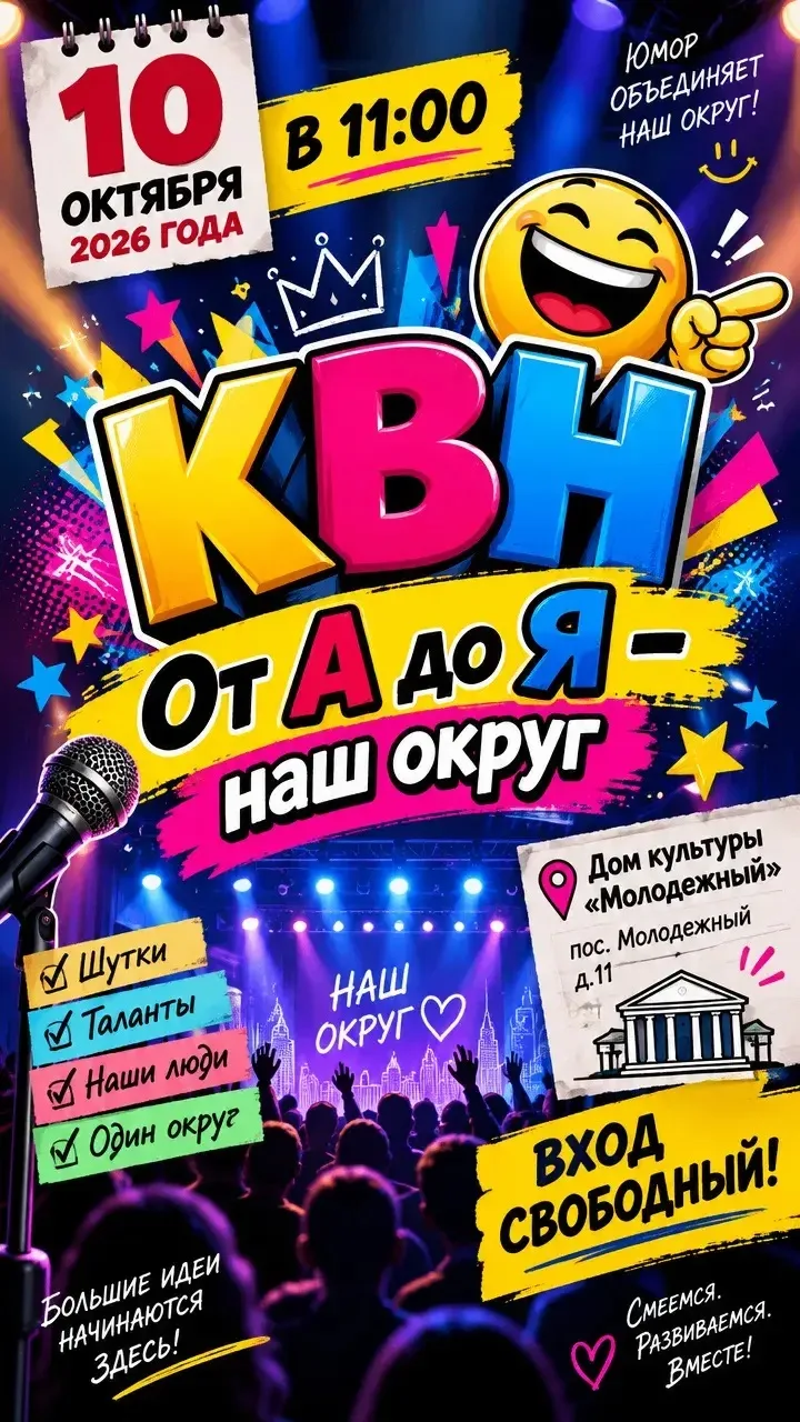 😄 Окружной КВН «От А до Я — наш округ»!