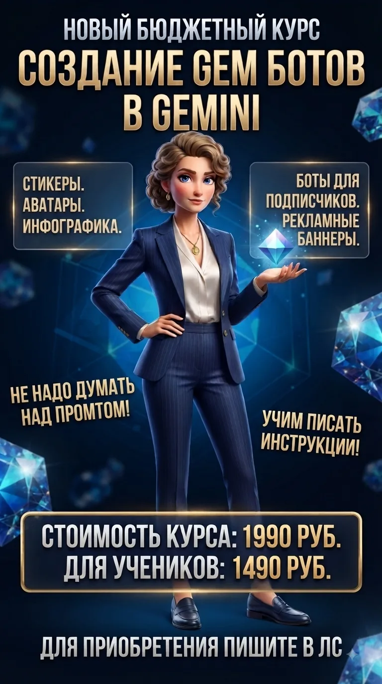 НОВЫЙ БЮДЖЕТНЫЙ КУРС "СОЗДАНИЕ GEM БОТОВ" В GEMINI