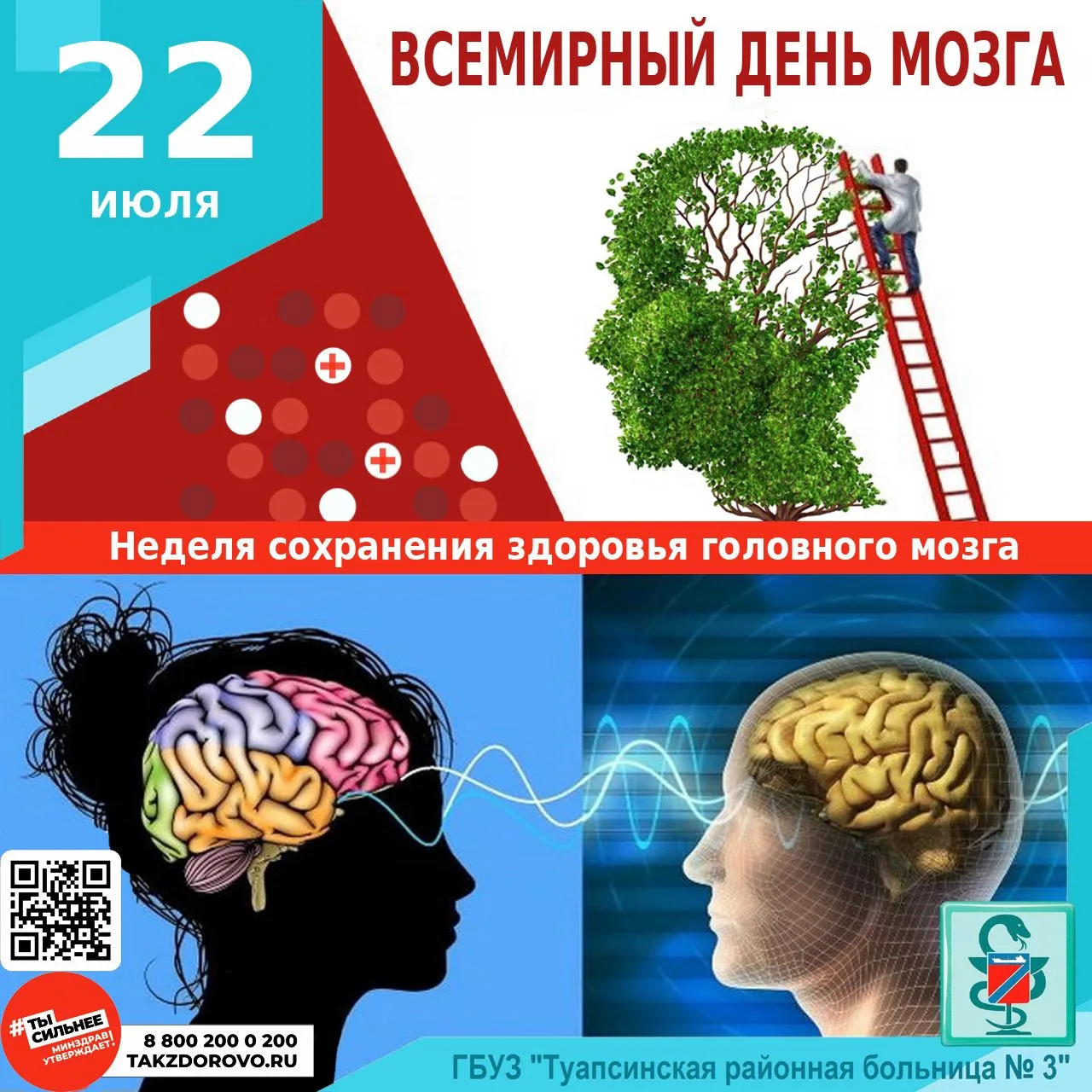 ВСЕМИРНЫЙ ДЕНЬ МОЗГА

⚠️ Головной мозг – главный орган центральной нервной системы человека, координ