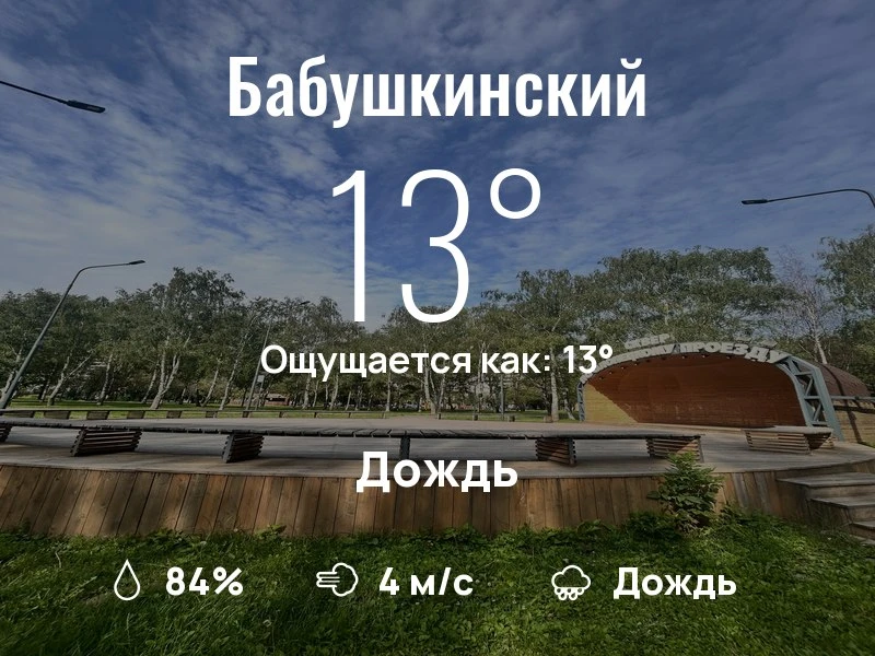 Что с погодой в Бабушкинском?