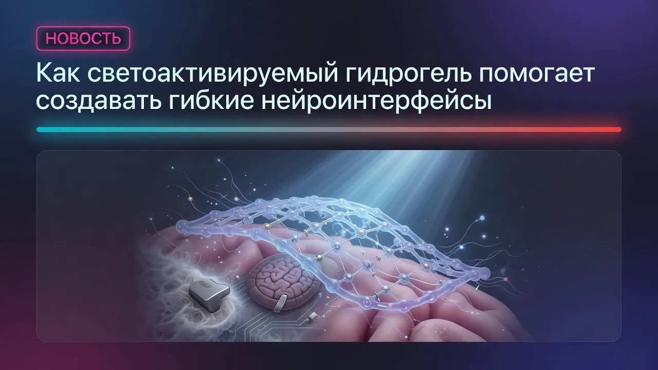 Как светоактивируемый гидрогель помогает создавать гибкие нейроинтерфейсы