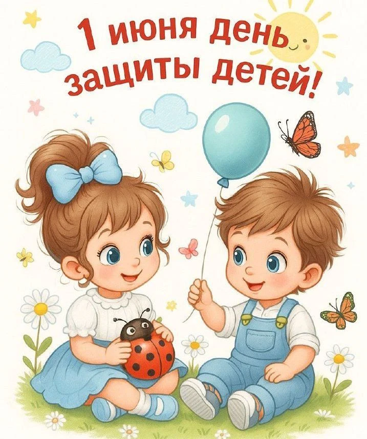 С Днем защиты детей!🌺 Пусть наши дети как можно дольше остаются детьми. Беззаботными, веселыми, рад