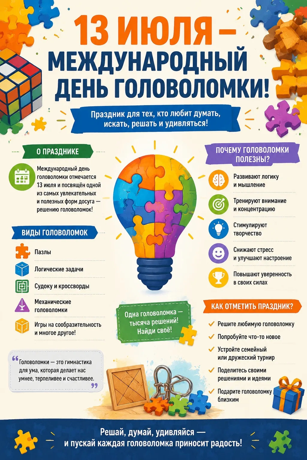 🥳 Дорогие родители и наши любознательные дошколята! 🧩

Сегодня День Головоломки! 🎉 Это прекрасная