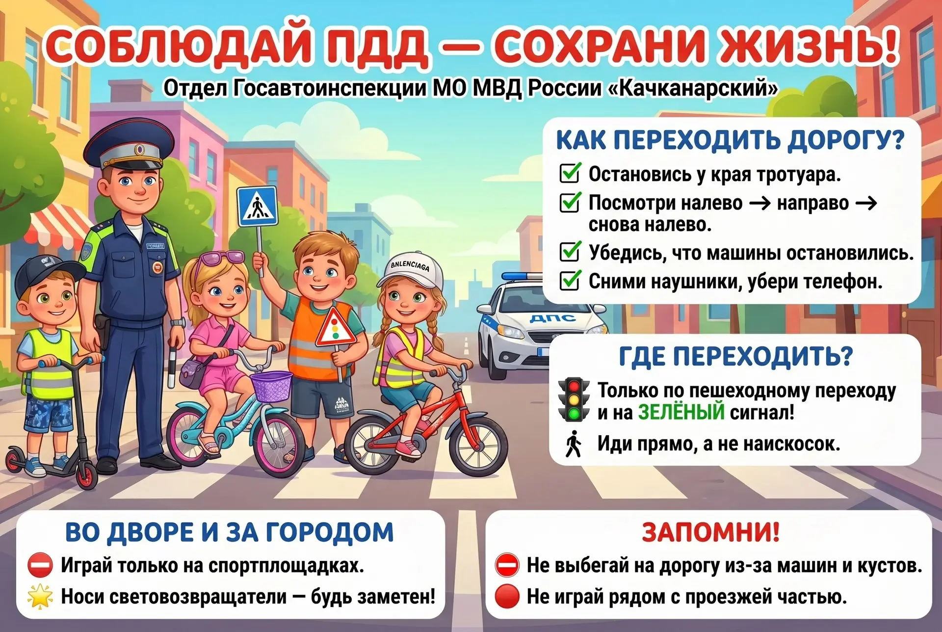 ЧЕК-ЛИСТ БЕЗОПАСНОСТИ ЮНОГО ПЕШЕХОДА В ЛЕТНИЙ ПЕРИОД

Уважаемые юные участники дорожного движения!

