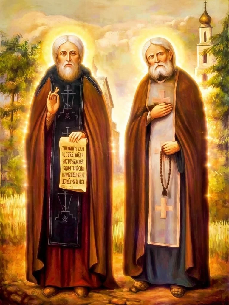 ✨ Препoдобные Сергий Радонежский и Серафим Саровский!