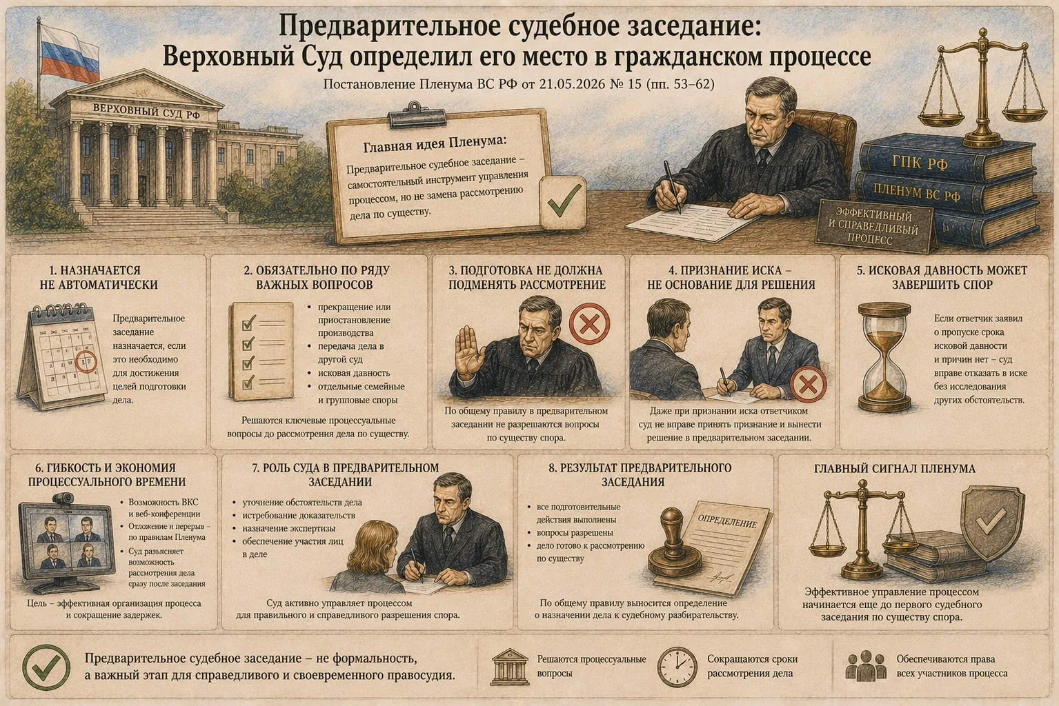 Предварительное судебное заседание: Верховный Суд определил его место в гражданском процессе
#civpro