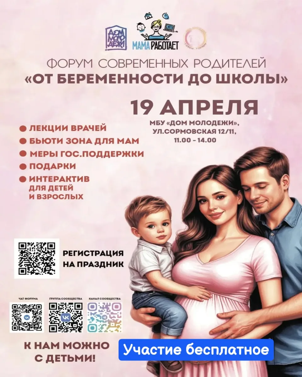 19 апреля, воскресенье 🔔начало в 11:00 до 14:00, МБУ "Дом молодежи", ул. Сормовская 12/11, «Дом мол